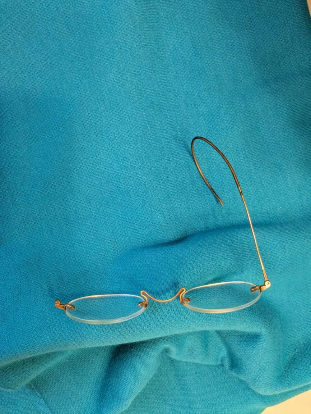 Antique 12K Gold Filled HARDY Rimless Spectacles Eyeglasses 1900s